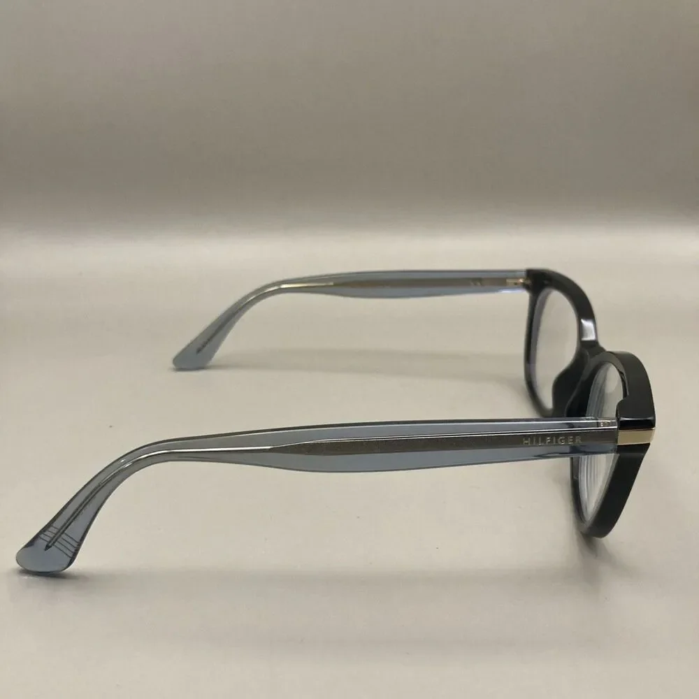 Tommy Hilfiger Eyeglasses, Frames Only, TH 1519 OY4, 50-18-140, Black/Clear Blue